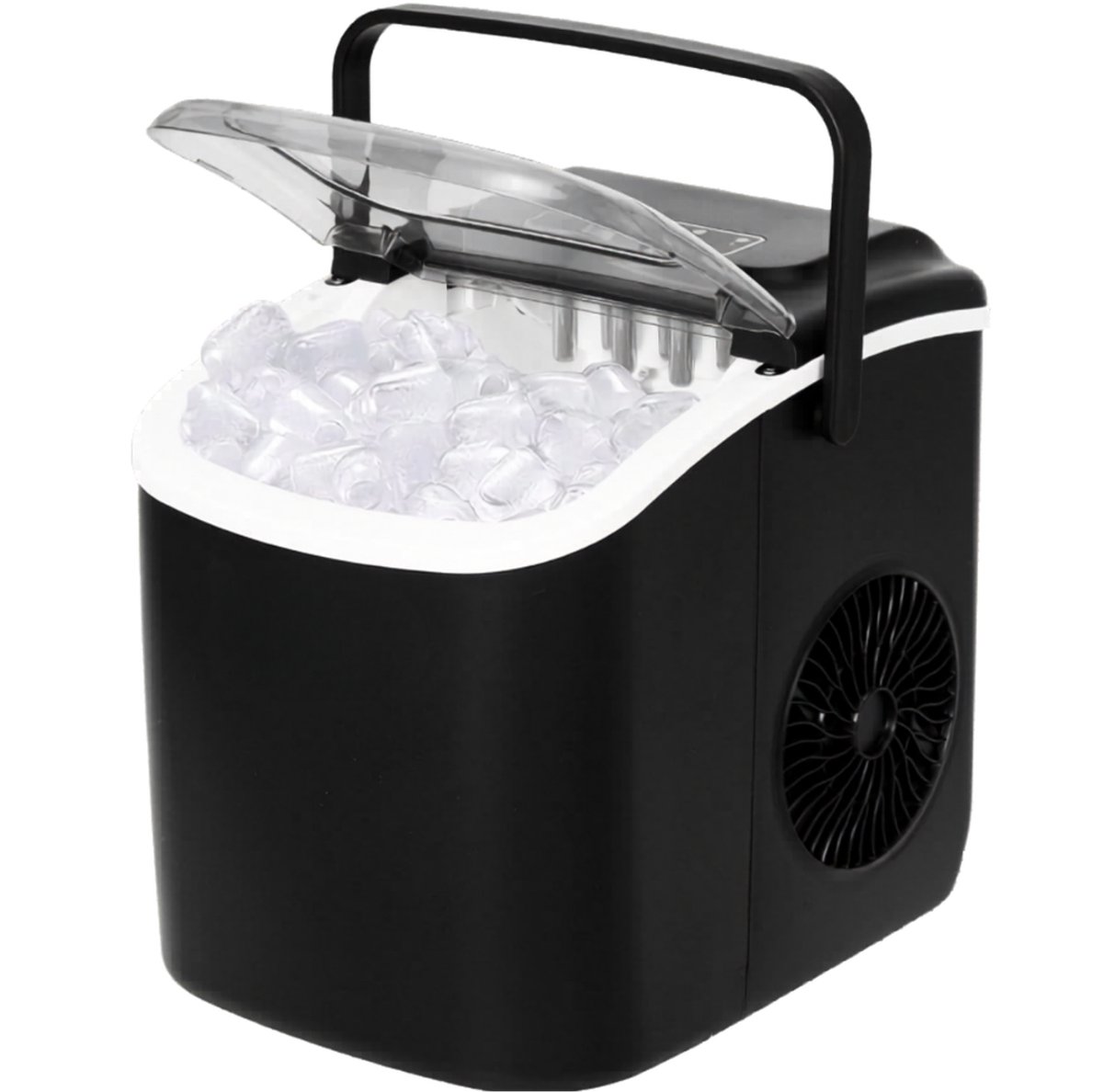 DnA® Ijsblokjesmachine - Ijsblokjesmachine Crushed Ice - Ijsblokjes Machine - Ijsblokjesmakers - Ijsmachine - Zwart - 23cm x 30cm x 29cm