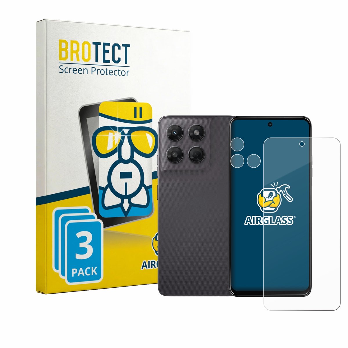 Screenprotector 3 Stuks voor Motorola Moto G37 (Voor+Camera) Beschermglas transparant