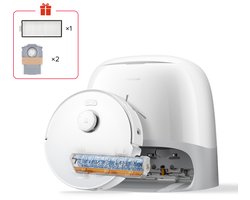 Robotstofzuiger en dweilrobot - ROBOROCK - Qrevo Curv 2 FlowX - 20.000 Pa zuigkracht - Multifunctioneel laadstation - 220 tpm - Wit