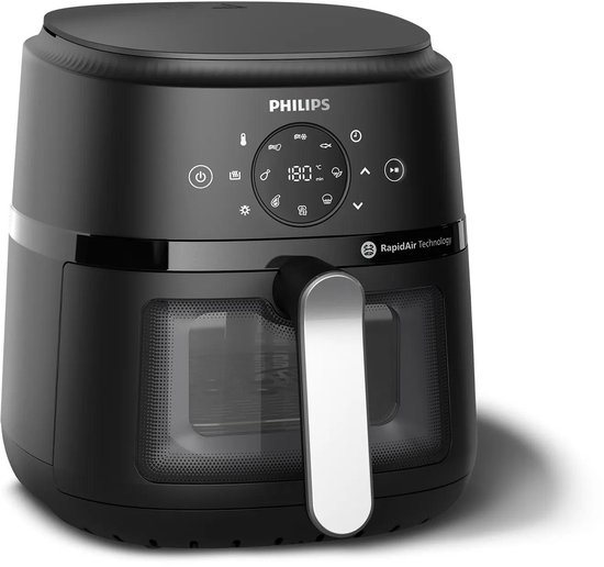 Philips 2000 Series NA221/00 Airfryer 4,2L – RapidAir, 13 kookstanden, weinig vet, kookvenster, touchscreen