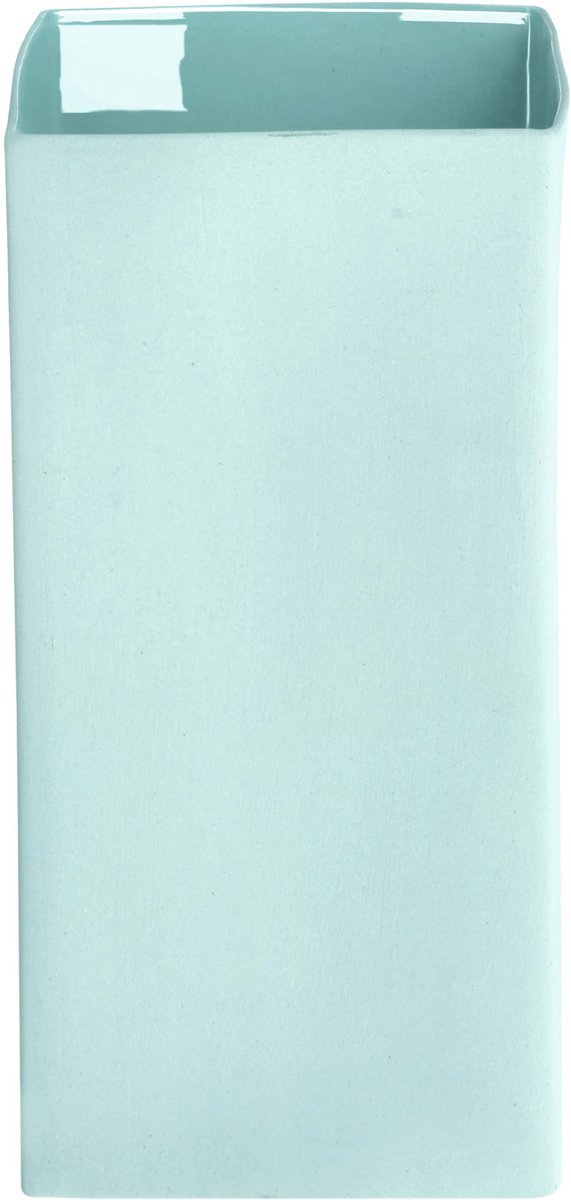 ASA Selection Cube Blue Vaas, bloemenvaas, bloempot, tafelvaas, keramische vaas, keramiek, aqua, 18 cm, 46021108 turkoois