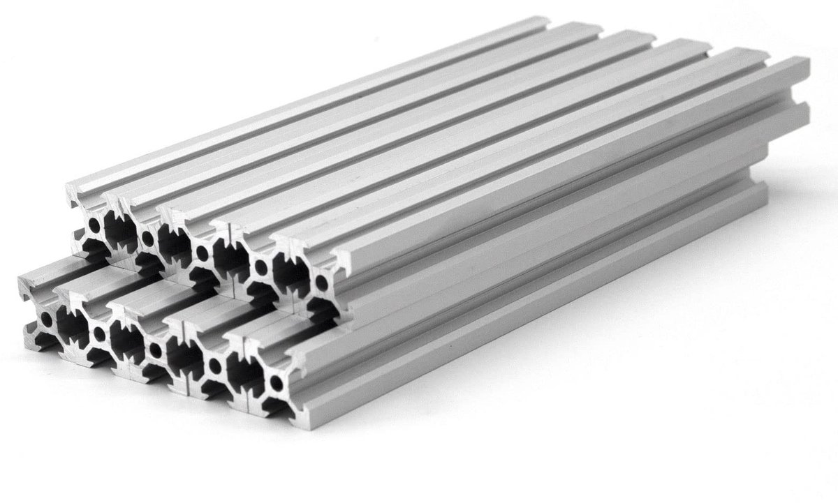 Dailygoody - V-Slot Aluminium Profiel - 2020 Aluminium Extrusion - 1000mm - 10 Stuks - Geschikt voor 3D Printer en Laser Graveren
