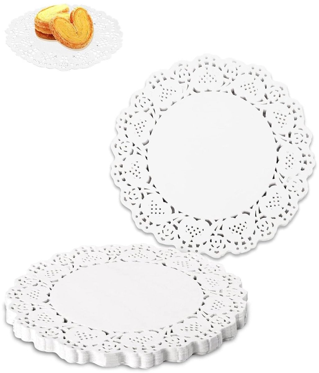 Dailygoody - Wegwerpdekens - Papieren kleedjes - 100 stuks - Wit - Voor bruiloften en verjaardagen - 16,5 cm - Taartmat en tafelartikelen