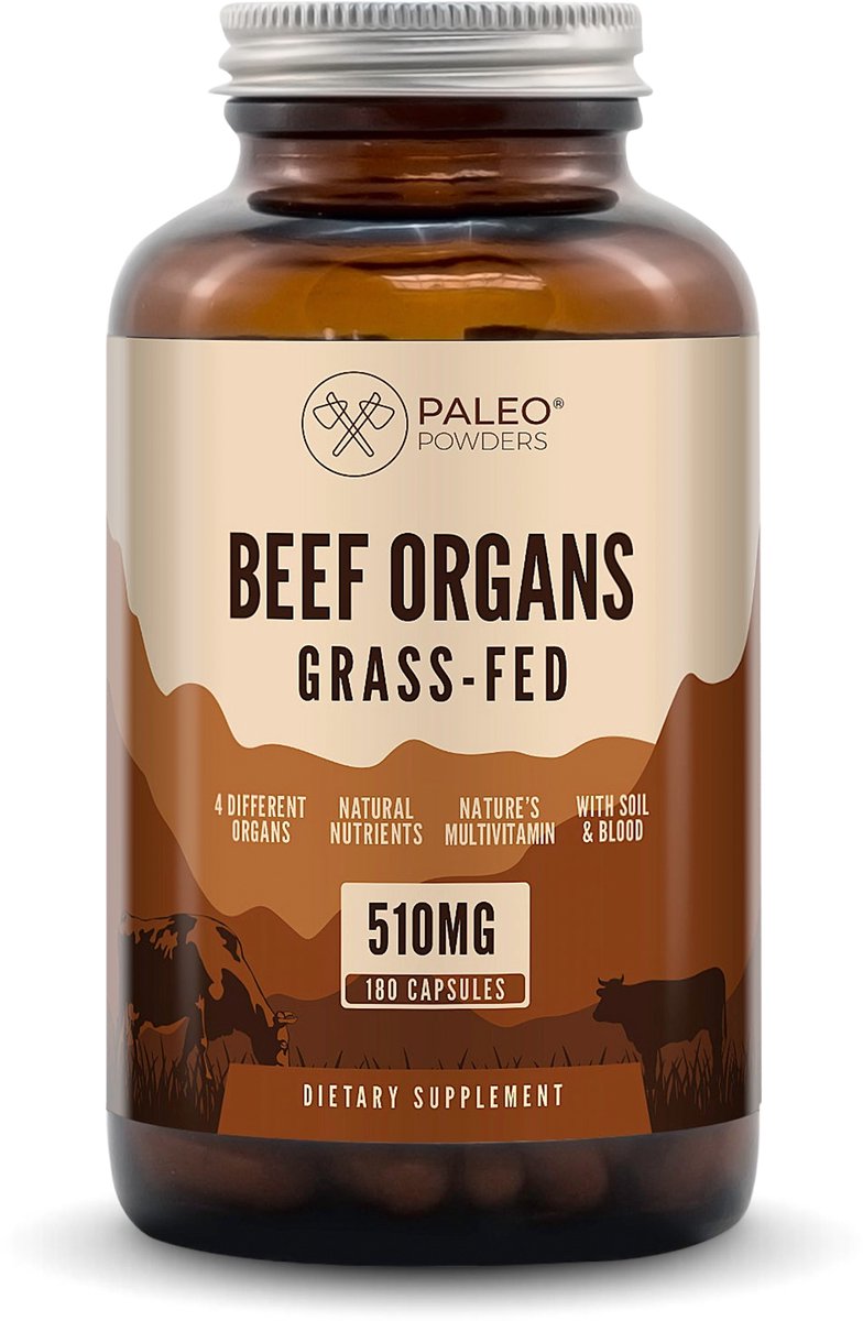 Paleo Powders – Runder Orgaan Mix – Grasgevoerd – Nieuw-Zeeland – 180 Capsules