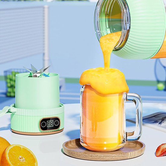 Draagbare sapcentrifuge met digitaal display, USB-oplaadbare blender voor smoothies en milkshakes, mini-mixer voor op reis van Merkloos — afbeelding 5