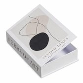 Opbergboek Decoratief – Boek Opbergdoos – 23x16x5 cm – Verborgen Opbergruimte – Papier – “Forms of Art” – Beige/Wit