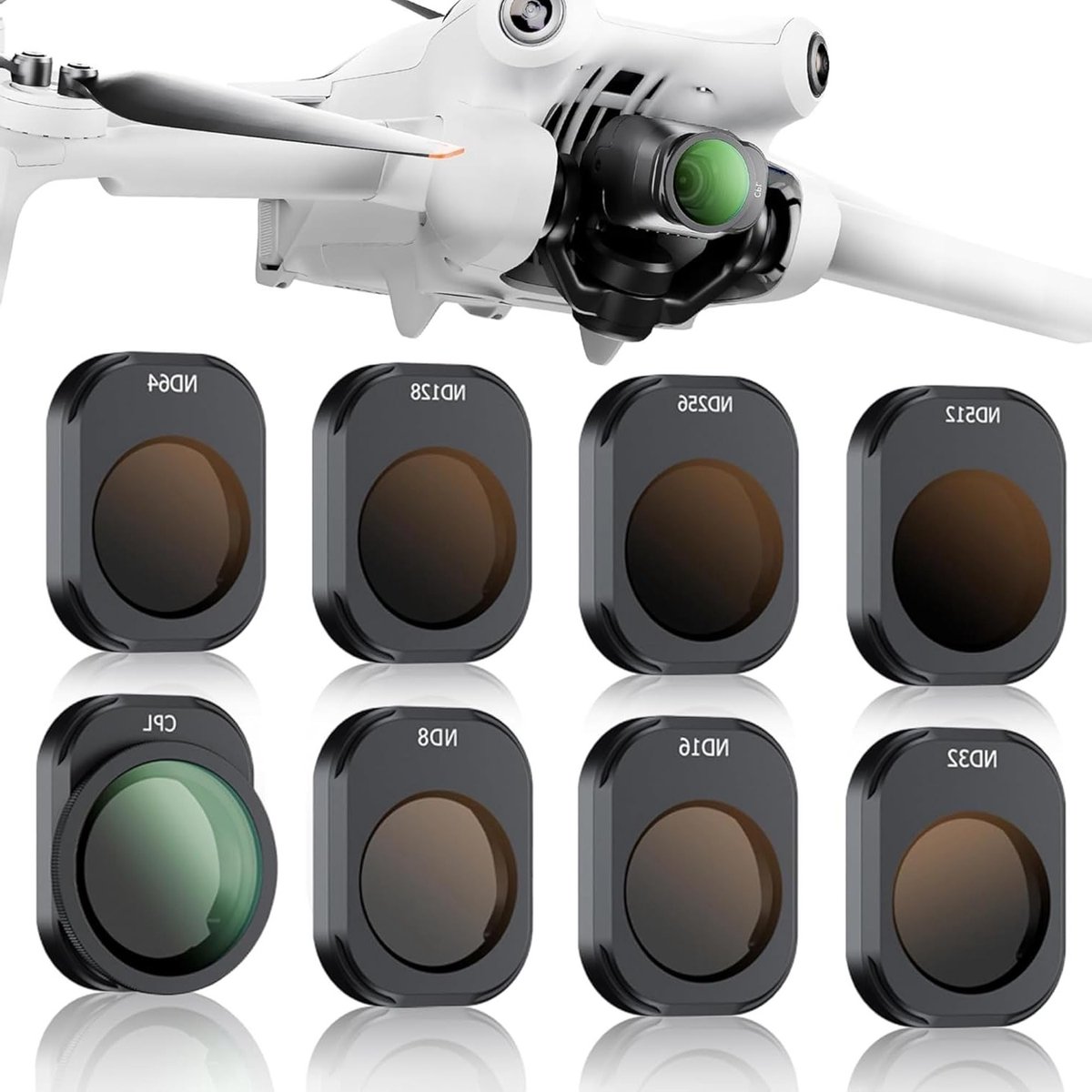CPL Filter Set voor DJI Mini 4 Pro - 8-delige set met ND8, ND16, ND32, ND64, ND128, ND256, ND512 - Polarisatiefilters en Neutraal Dichtheidsfilters voor Drone Accessoires