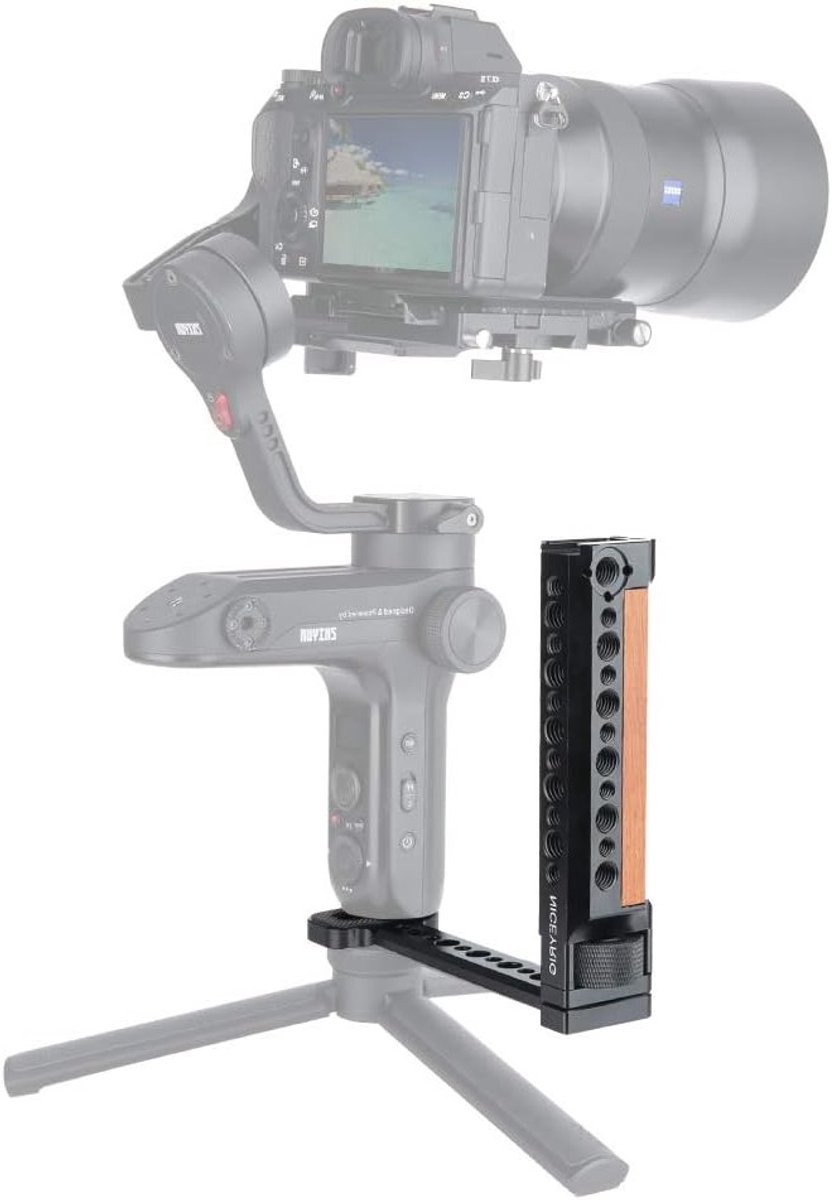 Houten Zijhandgreep voor Handheld Gimbal Stabilizer - Compatibel met DJI Ronin S, Ronin-SC en Zhiyun Crane 2 / Crane V2, Verbeter Stabiliteit en Grip