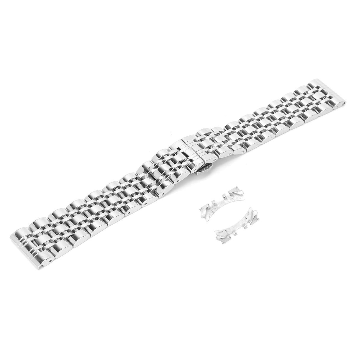 Dailygoody - Roestvrijstalen Horlogeband - Vervangende Band - Verstelbare Lengte - Metalen Band met Snelsluiting - Horlogeaccessoire voor Heren en Dam..