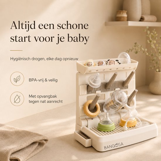 Bangosa Flessen Droogrek Baby - Flessendroogrek - Droogrek voor Flessen - Droogrek Flesjes - Afdruiprek Flessen - Small van Merkloos — afbeelding 5