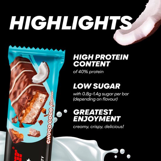 Powerbar eiwitreep - 40% Protein+ Bar - Choco Coco - 12x40g — afbeelding 4