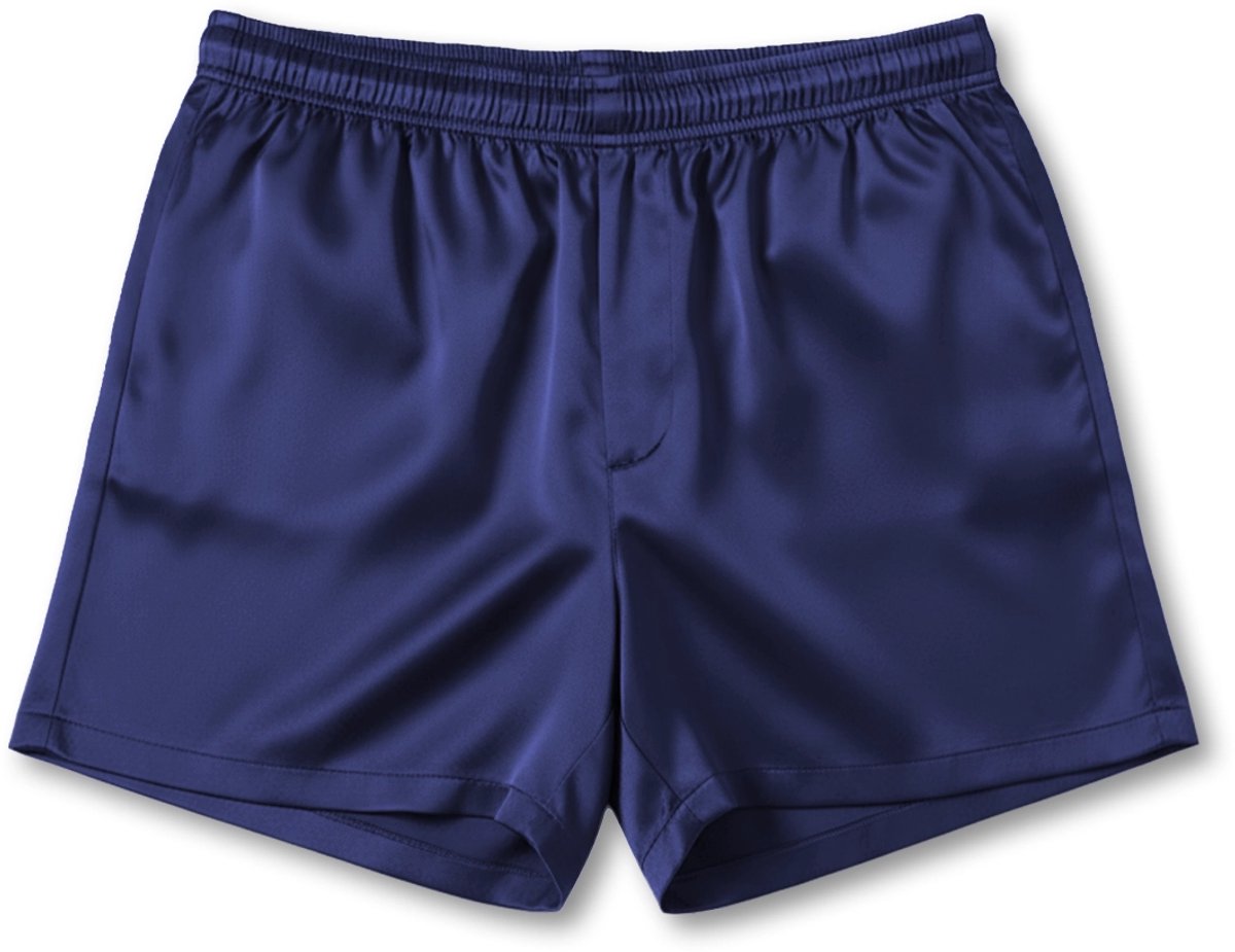Zijden Boxershort inSilk Cologne - 100% Zijde - Exclusieve Heren Boxer van Satijnzijde - Kleur Indigo Blauw - Maat M