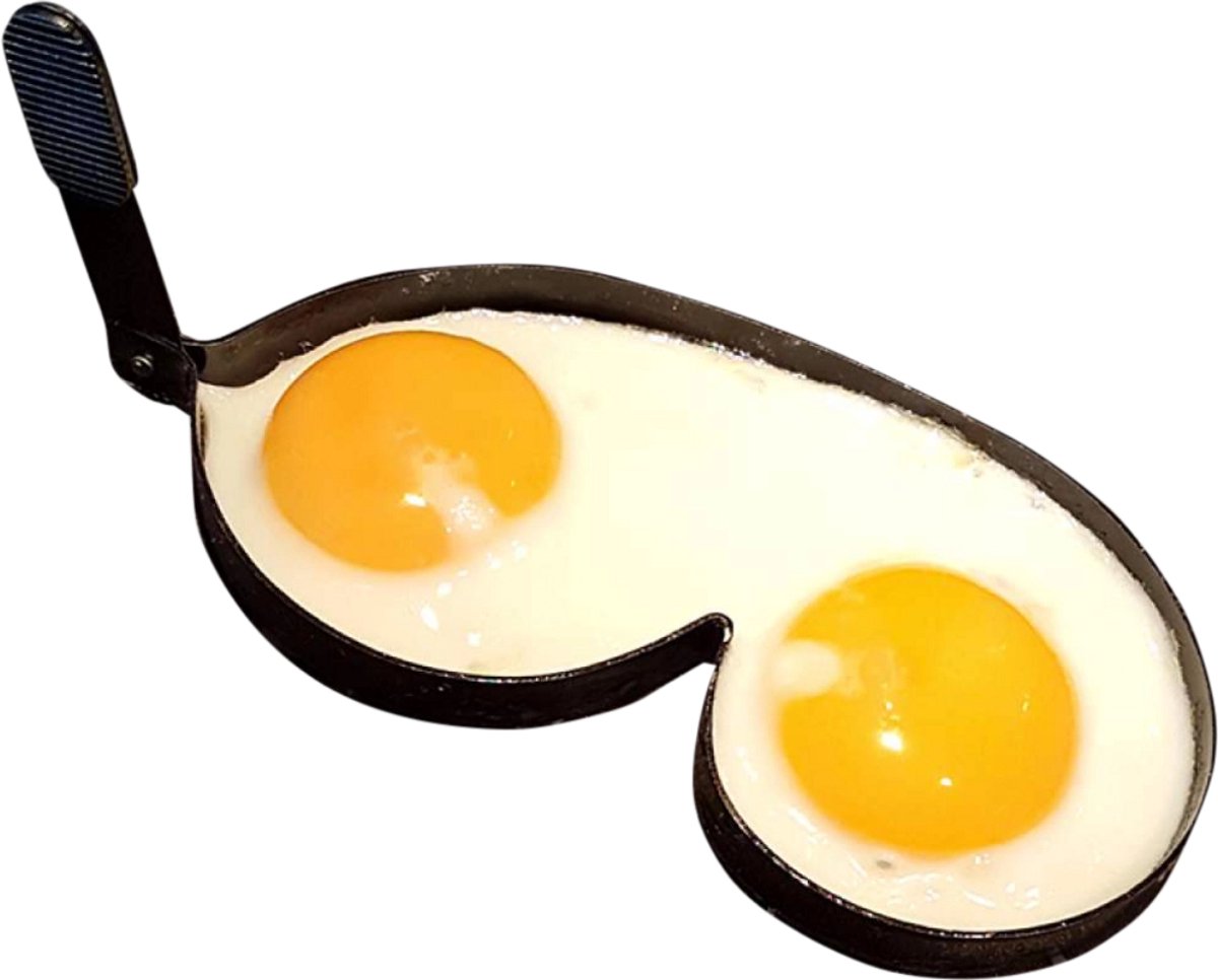 Tieten - Bakvorm - Bakring - Kookring - Eivorm - Ei ring - Bakken - Keukengerei - RVS - zwart