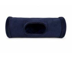 Teddy Exclusive Kattentunnel Oliver – Speeltunnel voor Katten – Zacht & Opvouwbaar – 50 cm – Blauw