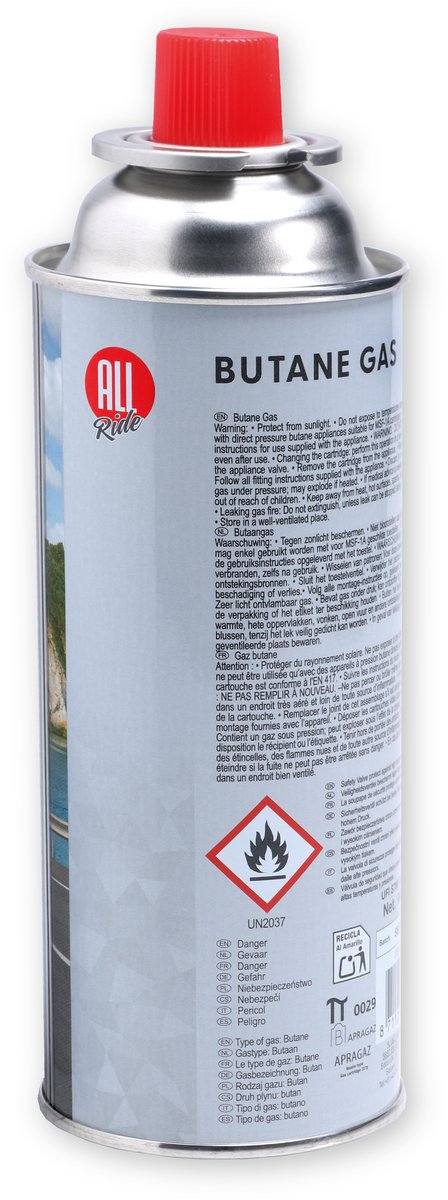 All Ride butaan gasbussen met Bajonet aansluiting - 8 Stuks - Voordeelverpakking van All Ride — afbeelding 4