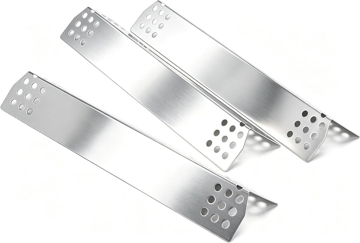 37cm RVS BBQ Warmteplaat en Vlamverdeler voor Charbroil, Uniflame en Beefeater - 3-pack met Warmtebescherming en Branderventilatie
