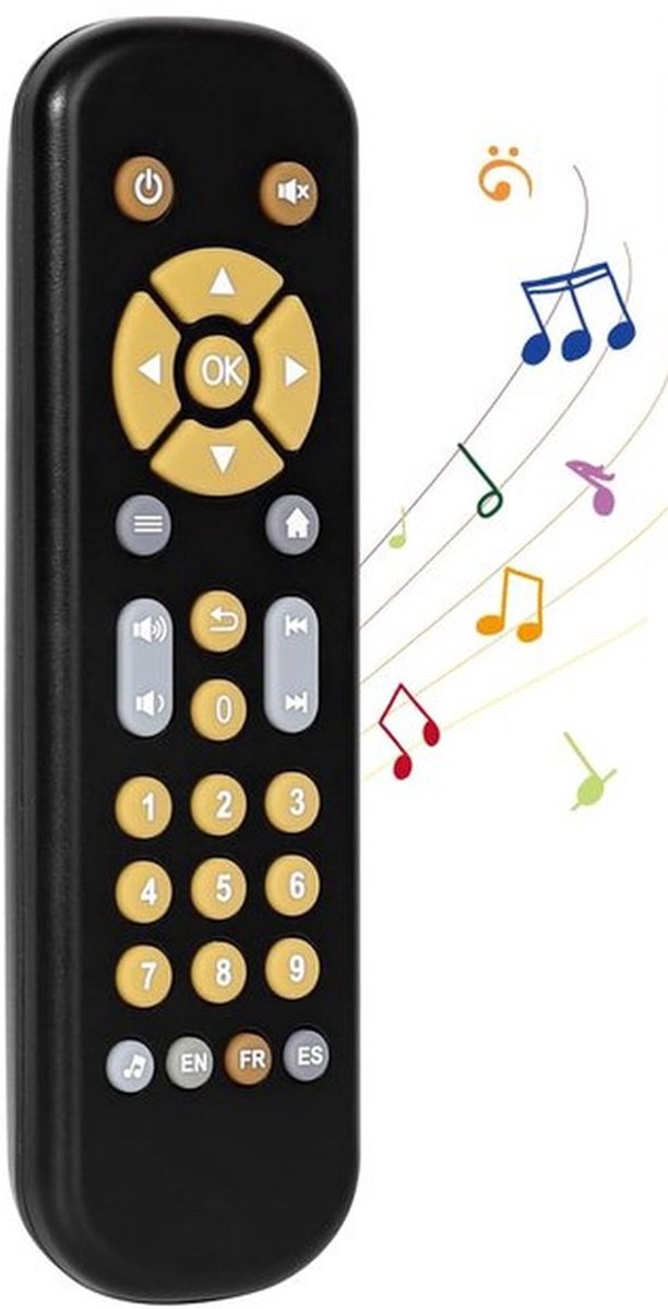 Speelgoed Met Afstandsbediening Voor De Baby-TV, Meertalig Muziekspeelgoed Voor Baby's Met Cijferleesfunctie, Babyspeelgoed Met Geluiden, Educatief Speelgoed Voor Baby's Vanaf 6 Maanden (Zwart)