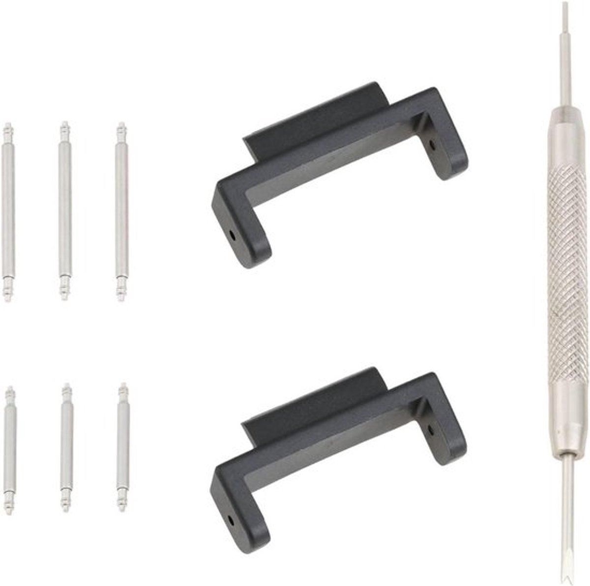 Horlogeband connector gesp set - Compatibel met horloges - Zwart - Vervanging - Polsband - Geschikt voor diverse modellen - 16mm tot 22mm - Set van 2