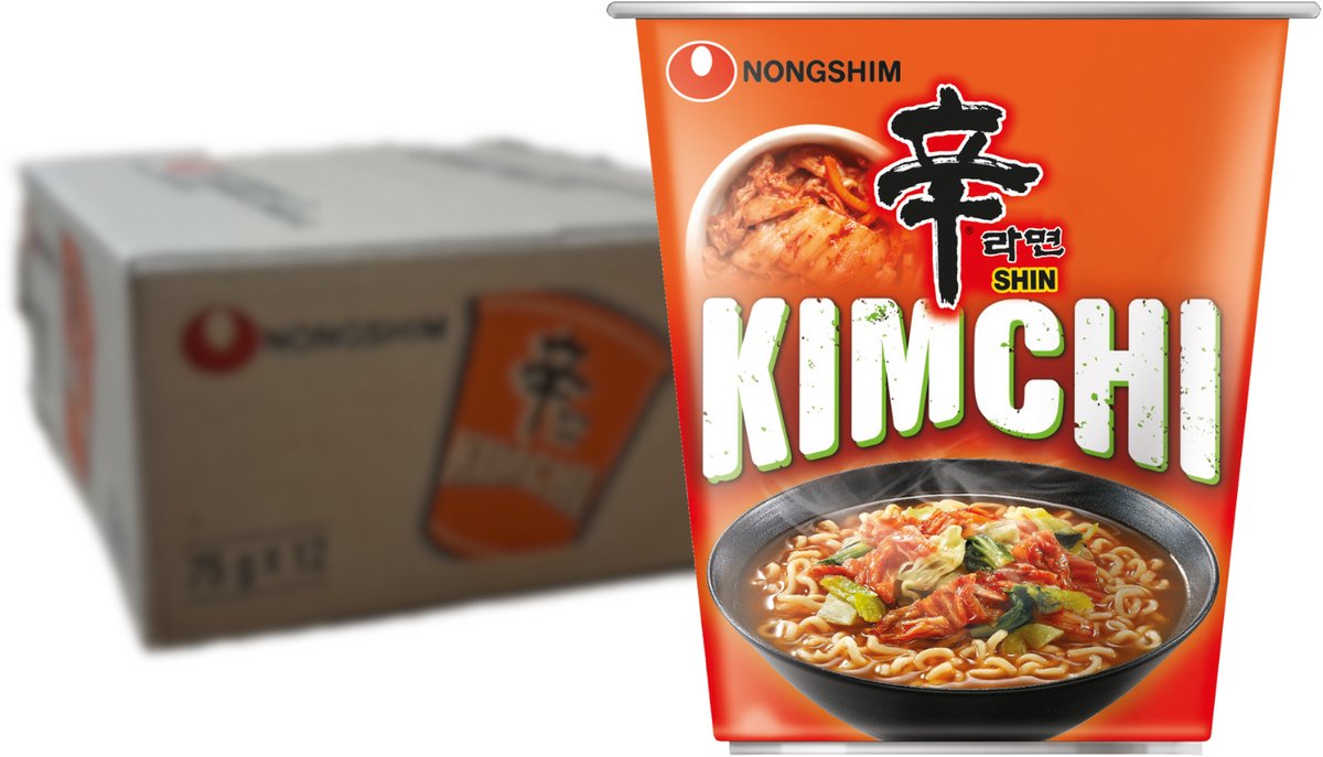 Nongshim Noodles kimchi bakje 75gram - Doos 6 stuks