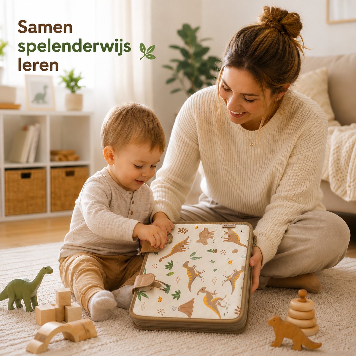 Baby Sonrisa Busy Board - Montessori Speelbord - Dino Activiteitenboek - Educatief Speelgoed - Sensorisch Speelgoed - Leeftijd 1 tot 4 Jaar — afbeelding 2