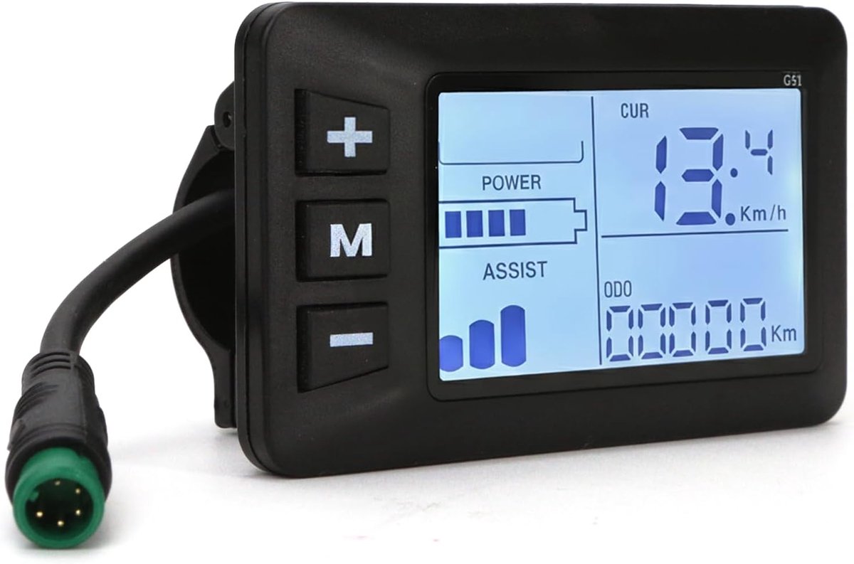 Displaycontroller voor elektrische fietsen, 5-pins LCD-kleurenscherm, intelligent bedieningspaneel voor elektrische fietsen, geschikt voor 24V, 36V en 48V systemen