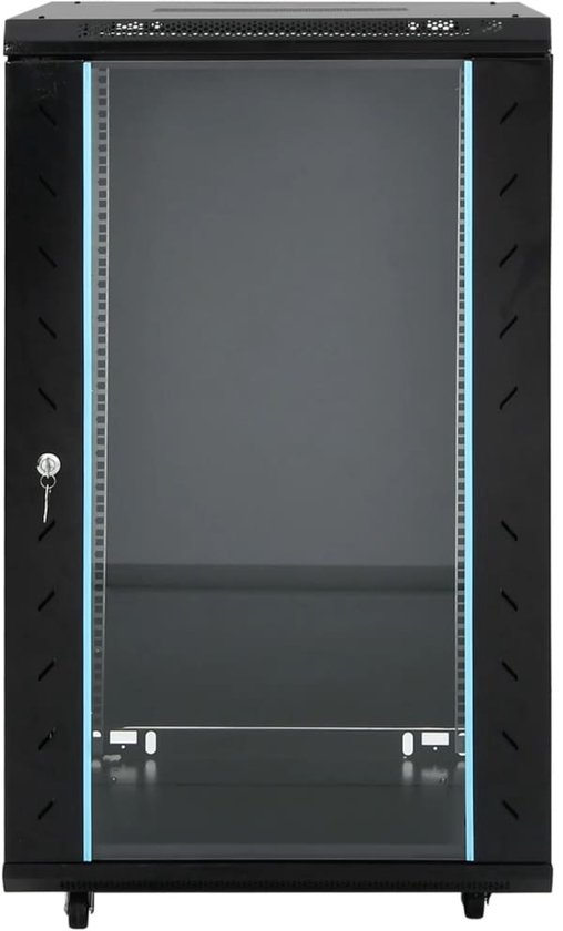 vidaXL - Netwerkkast - 18U - 19" - IP20 - 60x60x100 - cm - zwart van Merkloos — afbeelding 3