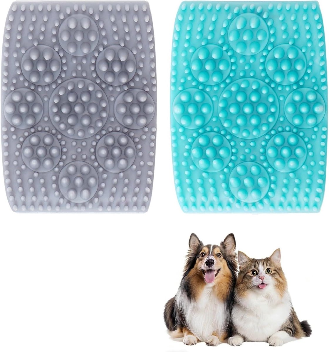 Haarborstel Set voor Honden en Katten, Zachte Siliconen Ontklit- en Massageborstels met Ergonomisch Handvat voor Lang- en Korthaar Dieren