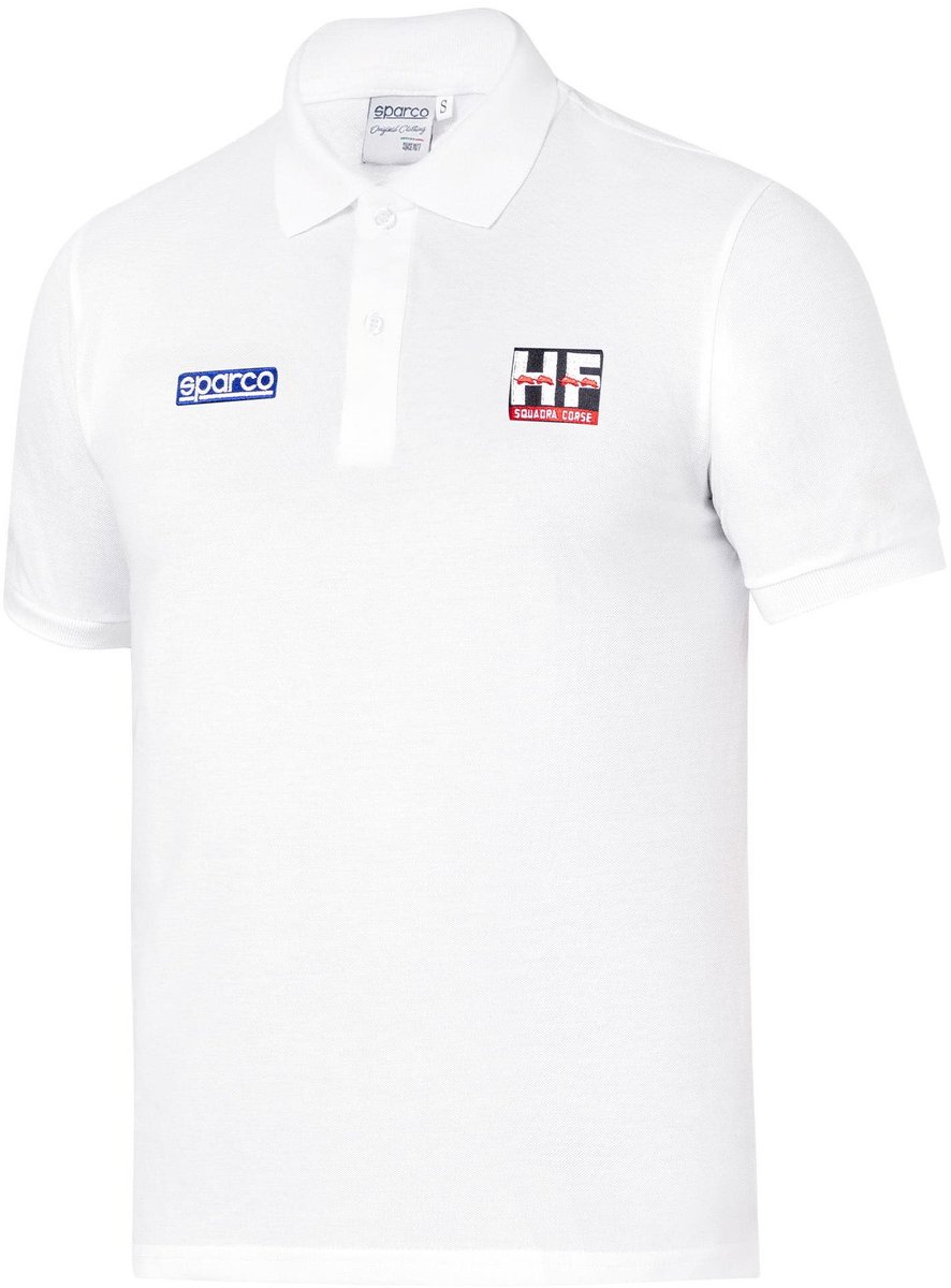 Sparco Lancia Squadra Corse Lunetta Poloshirt - Wit/Marineblauw