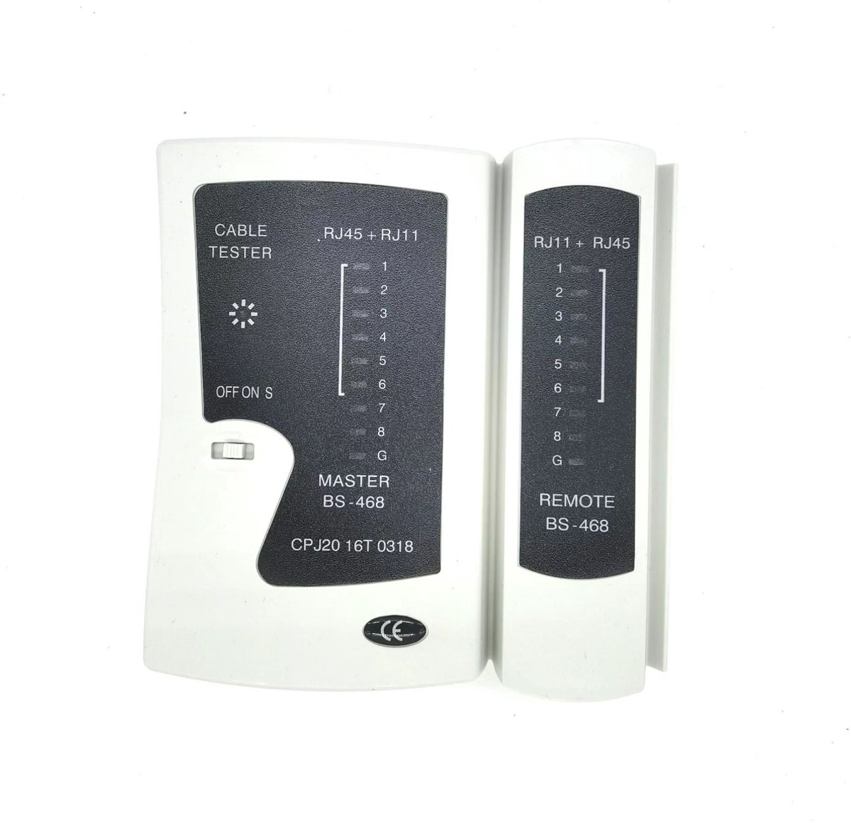 TOVBMUP Kabel Tester - Ethernet Kabel - Netwerk Kabeltester - Netwerktesttool - Voor RJ45, RJ11 en RJ12 - Zwart