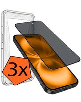 Screenprotector - 3 Stuks - Geschikt voor Apple iPhone 16 Plus - Met Installatie Kit - Privacy Filter - Flexibel Glas - Beschermglas - Tempered Glass - Screen Protector