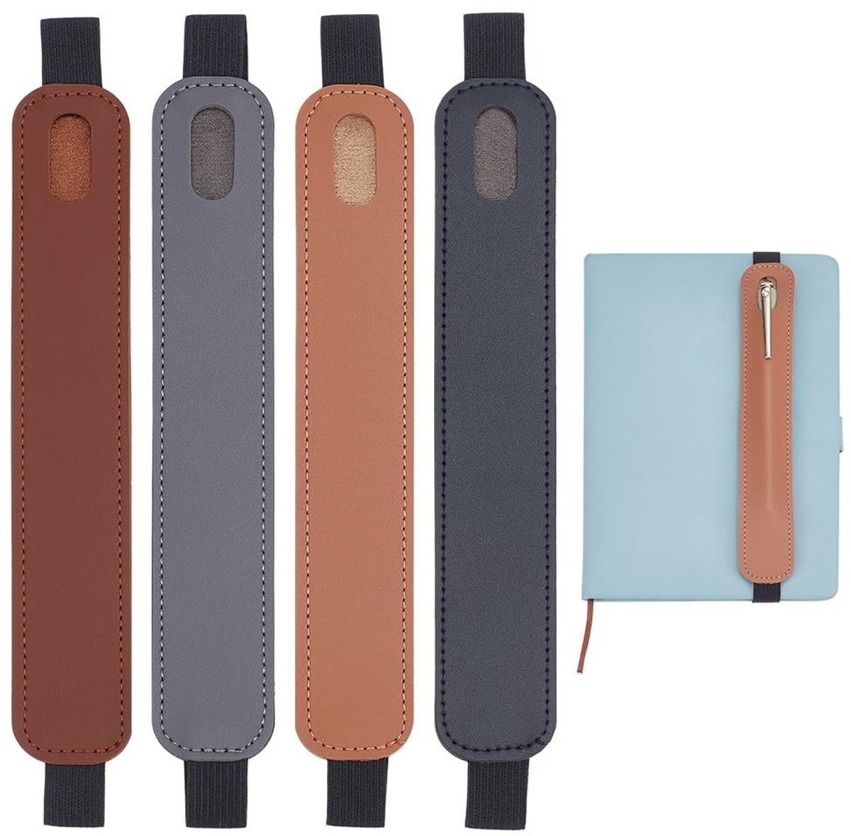 Dailygoods- Penhouder 4 Stuks - Verstelbare Pennenhouder - Pu Leer