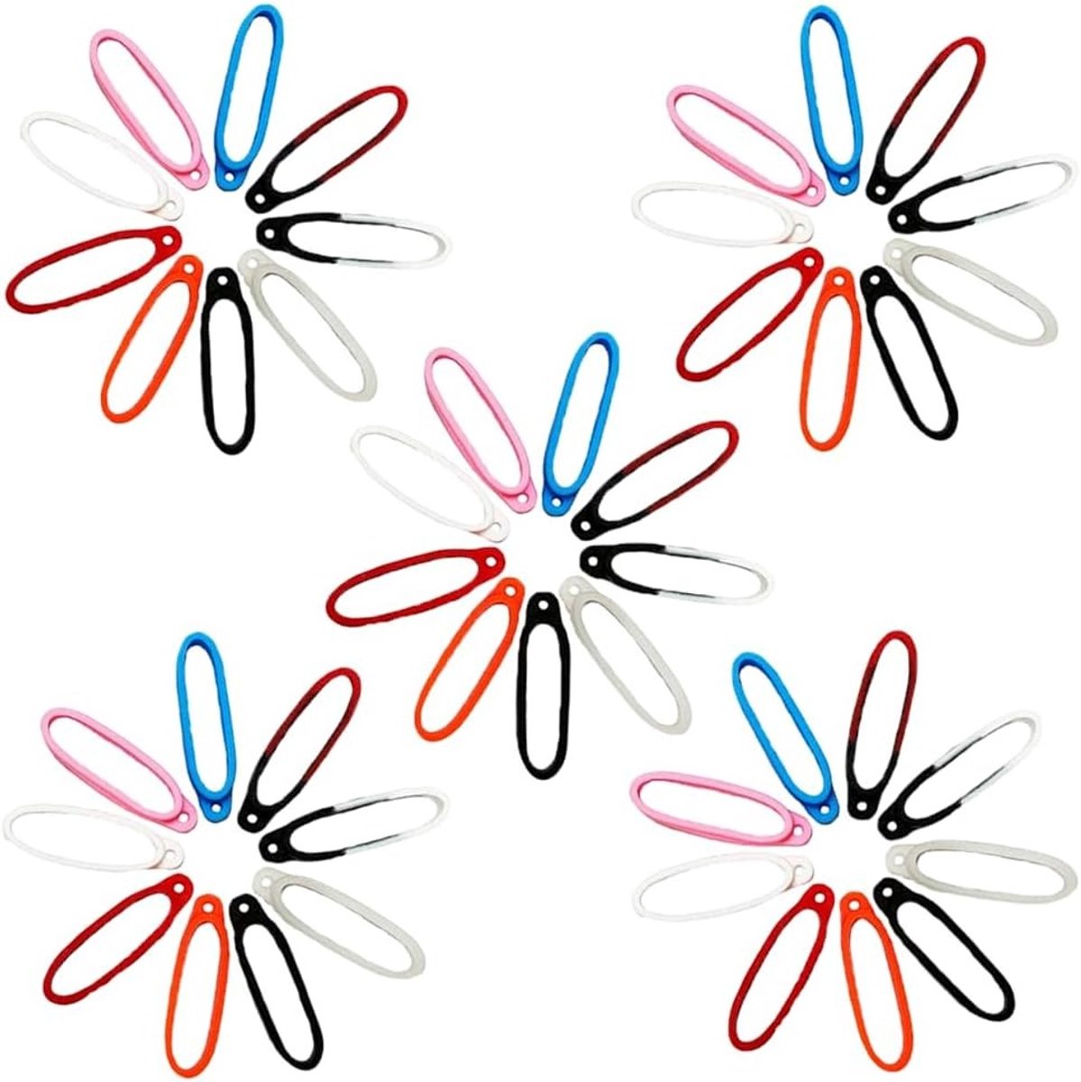 Anti-verlies silicone rubber ringen set van 45 stuks voor sleutels, gadgets en accessoires