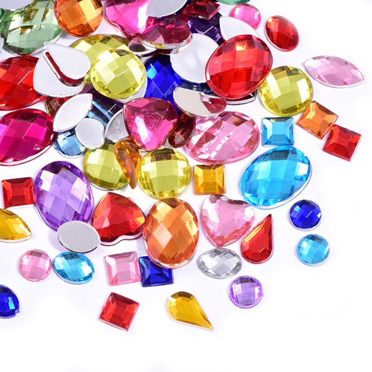 600 Stuks Kleurvolle Acrylaat Edelstenen, 4-25mm, Grote Kunstmatige Diamanten voor DIY Creaties en Ambachten