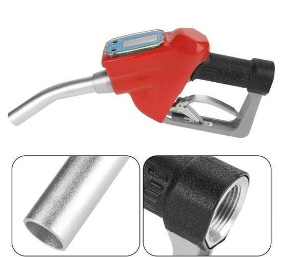 aladdien - Electric Diesel Pump - Hand Brandstofpomp - Digitale Tellen - Rood - Kerosine en Benzine - Voor Vullen - AC 15A van Merkloos — afbeelding 5