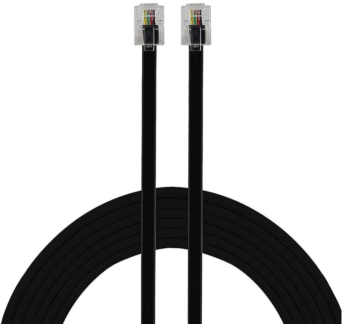 Dailygoody Modulaire RJ11 Telefoonkabel - Hoge snelheid - Platte kabel 5 m - Zwart