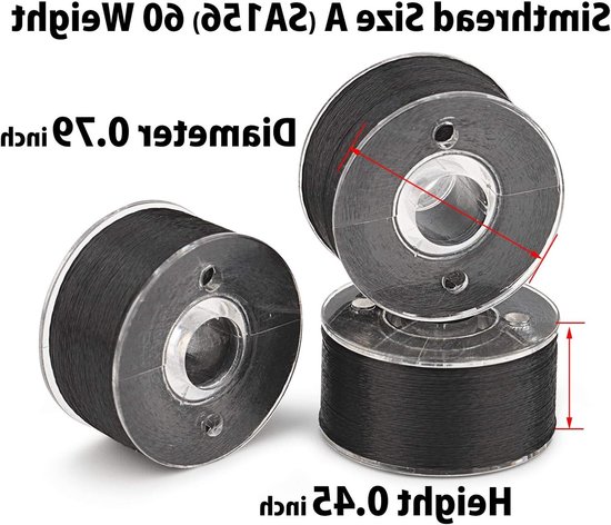25 Stuks Zwarte Voorgewonden Spoel Draad Maat A Class 15 (SA156) 60WT met Transparante Opbergdoos voor Borduur- en Naaimachine DIY — afbeelding 2