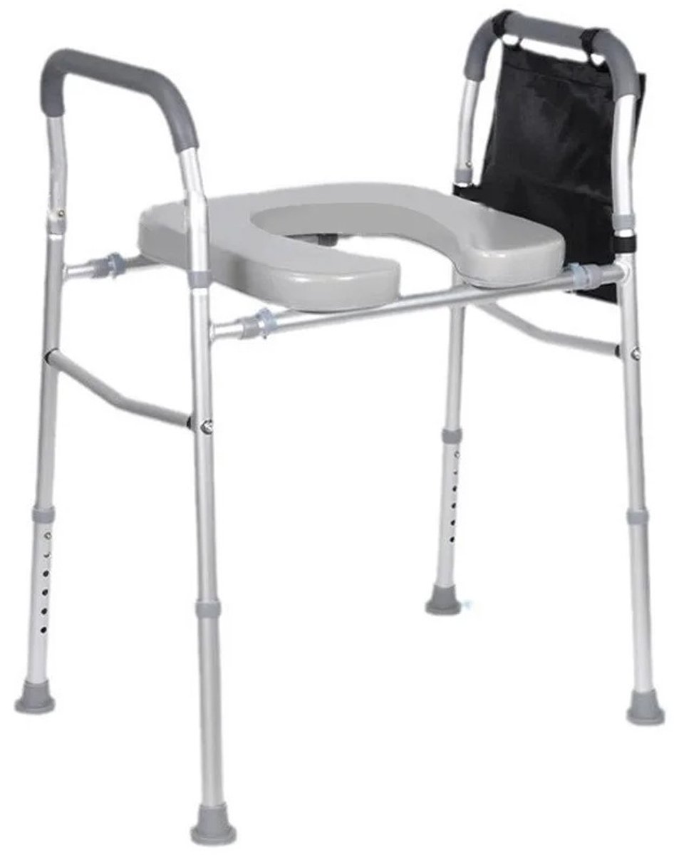 Mosh Stories Toiletverhoger met Handgrepen – Verstelbare Toiletstoel - Antislip Armleuningen en Extra Stabiliteit - tot 136 kg