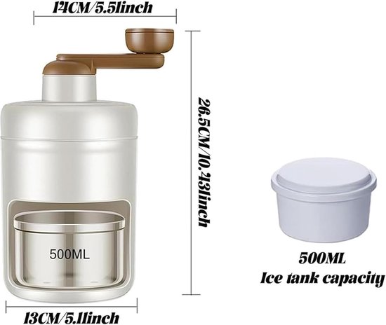 Mini-ijsschaaf Voor Thuis, Handmatige Ijsmaker, Draagbare Smoothiemaker, Ijsschaaf Met Roestvrijstalen Messen, Ijscrusher Voor Buitenfeesten (1pcs) van MINI — afbeelding 5