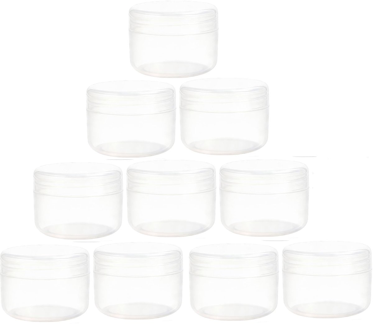 Dailygoody - Lege Cosmetische Potjes - Voor Crèmes en Make-up - Transparant Kunststof - 10 Stuks - 50 g/50 ml - Ideaal voor Reizen en Handwerk -