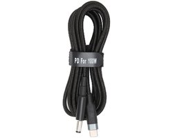 100W PD USB Type C Mannelijke Ingang Naar DC 55 Mm X 21 Mm Mannelijke Voedingskabel - voor Laptop-notebooks - Litzedraad - Dubbele Chip Oplaadkabel - 2 meter .
