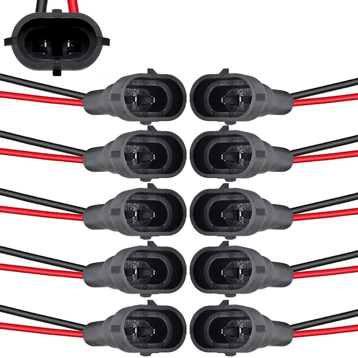 Dailygoody - Male Adapter Wiring Harness - 10x H11 H8 880 881 - LED Verlichting - Auto Accessoires - Draadverbinding - Voor eenvoudig aansluiten - Ges...