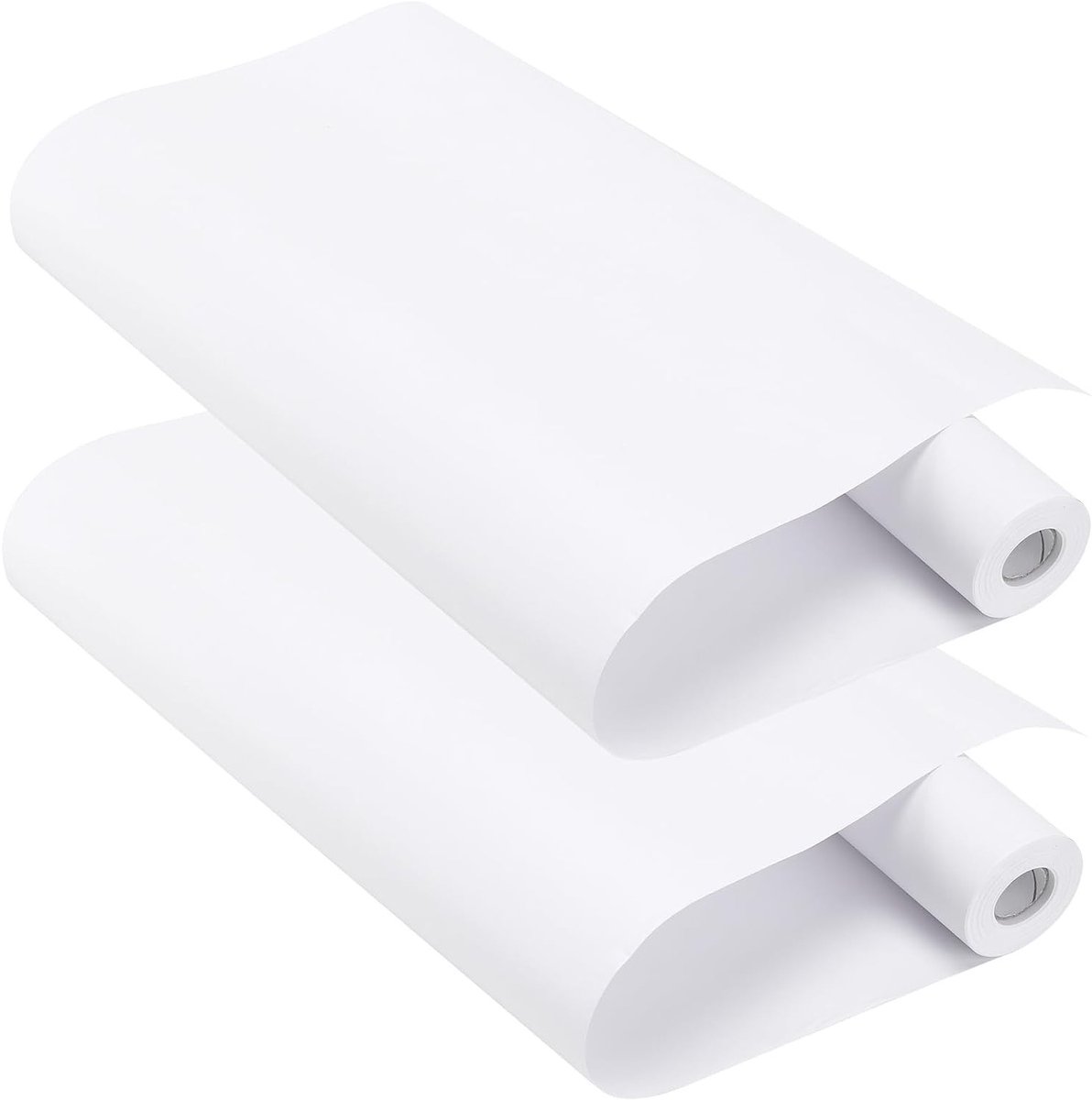 2 Stuks 44cm x 25m Wit Tekenpapier Rol, Ideaal voor Schilderen, Tekenen en Kunstprojecten