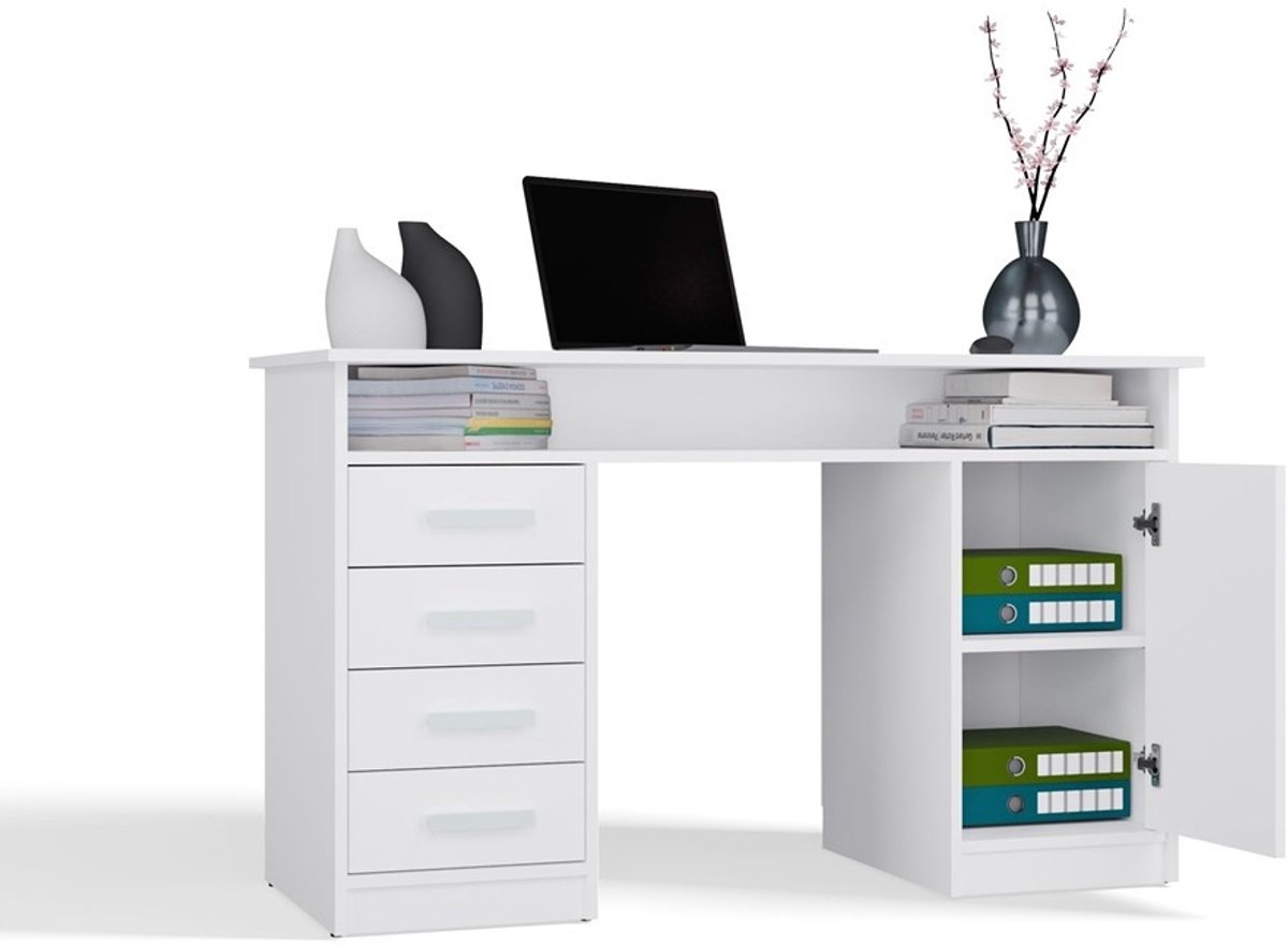 Bureau ADA Wit 125 cm 4 lades wit