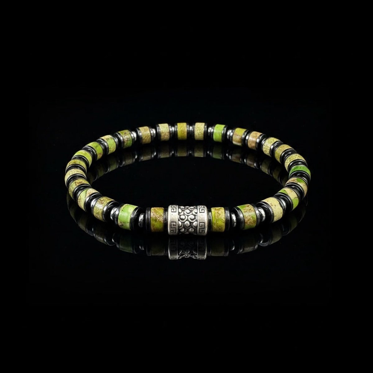 Groene Zeesediment Jaspis Kralen-925 sterling zilver