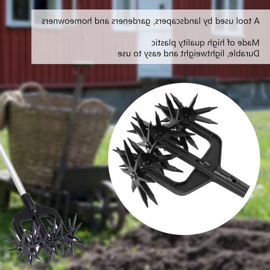 Tuinfrees met Verwijderbare 2-in-1 Grondbeluchter, Draagbare en Weerbestendige Tuinaccessoire voor Herzaaien en Bodemverbetering — afbeelding 3