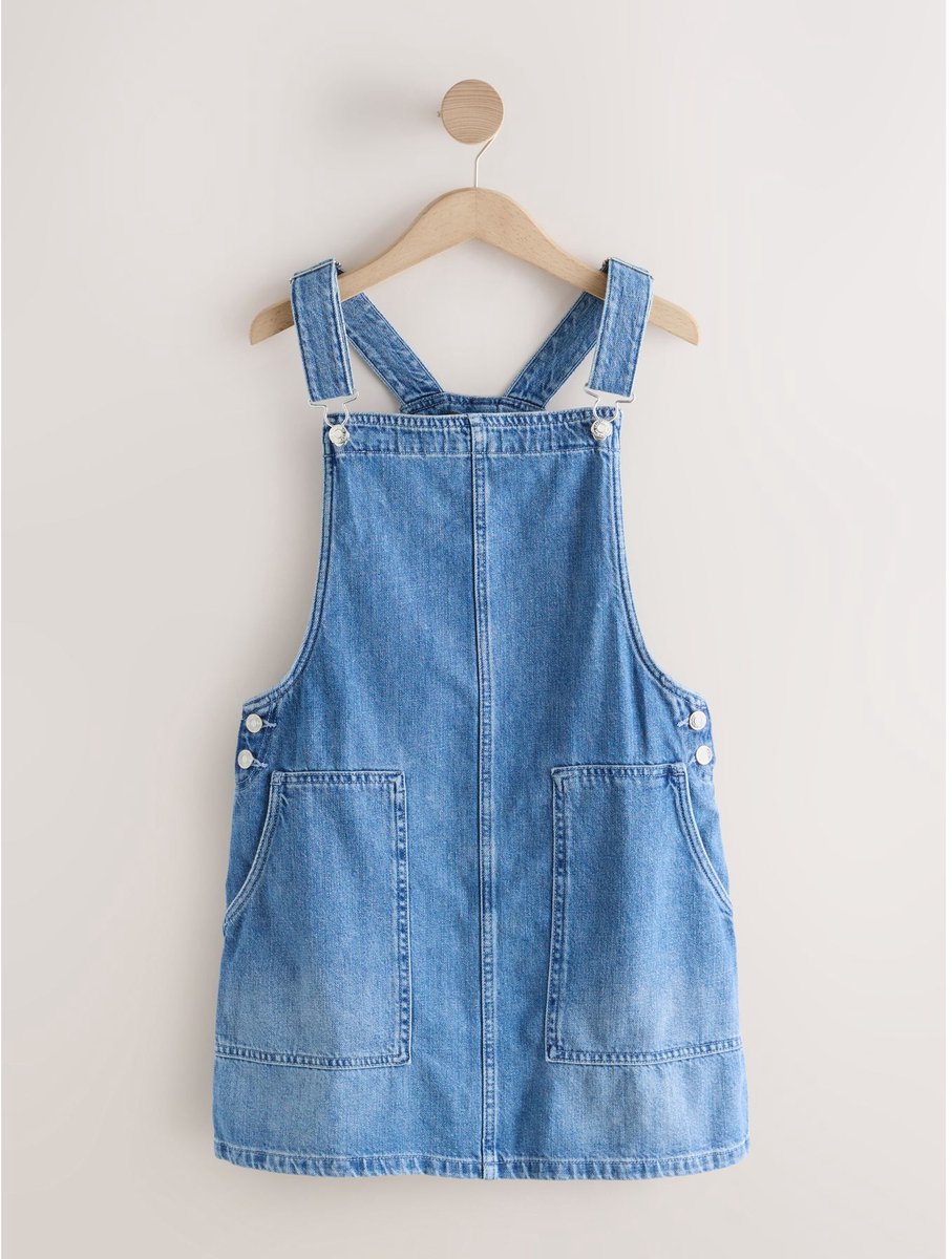 Next - Dames - Denim mini-overgooierjurk - Blauw