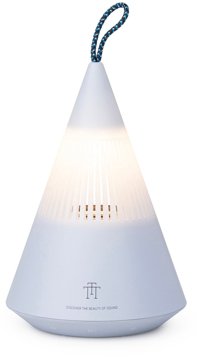 TRETTITRE TreSound Q Serene Mist Blue - bluetooth speaker met campinglamp - IP67 - 360° - blauw