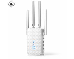 RaviSoll WiFi Versterker – Dual-Band 1200 Mbit/s – 2.4 GHz & 5 GHz – WPS Installatie – Groot Bereik – Repeater & Access Point – Inclusief Beveiliging