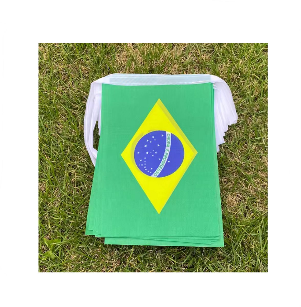 Finale WK - Brazilië Vlaggenlijn – 20 Vlaggetjes - WK 2026 - Feestdecoratie - Polyester - Slinger - Voetbal -