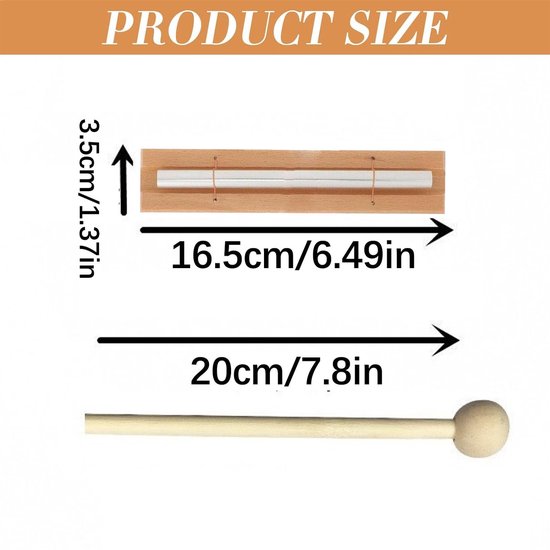 Dailygoody - Percussiebel - Meditatiebel voor yoga - Helder geluid - Tubular-belletjes voor ontspanning - Geschikt voor meditatie en klassenmanag — afbeelding 3